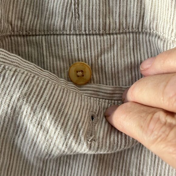 Tommy Bahama Linen / Cotton Blend w Stretch Khaki Stripe Sz 34 Comfort Waist - Picture 5 of 9